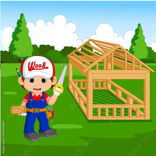 professional carpenter cartoon