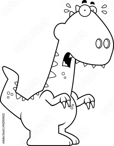 Scared Cartoon Velociraptor