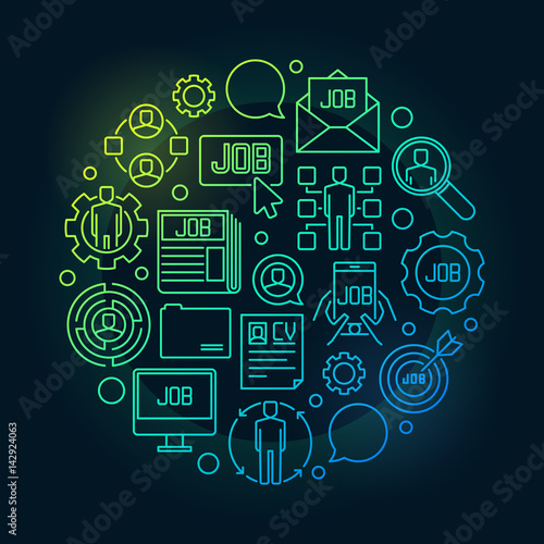 Job concept colorful illustration