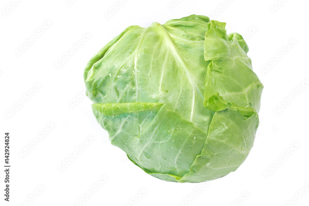 Fresh young cabbage isolated on white Fresh young cabbage isolated on white