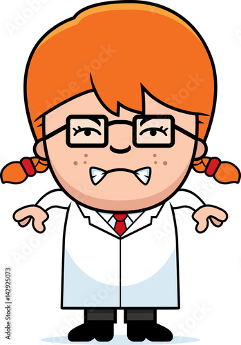 Angry Cartoon Little Scientist