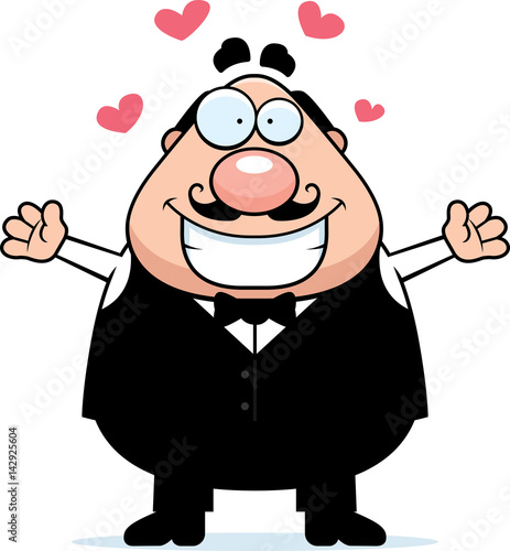 Cartoon Waiter Hug