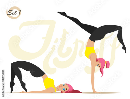 Fitness girl. Healthy lifestyle. Workout set