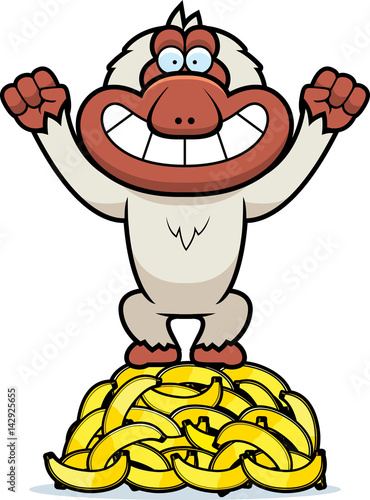 Cartoon Macaque Bananas