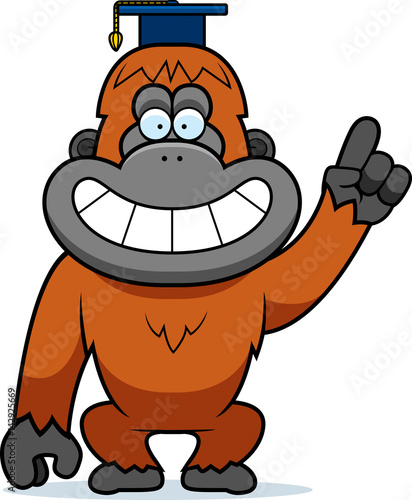 Cartoon Orangutan Professor
