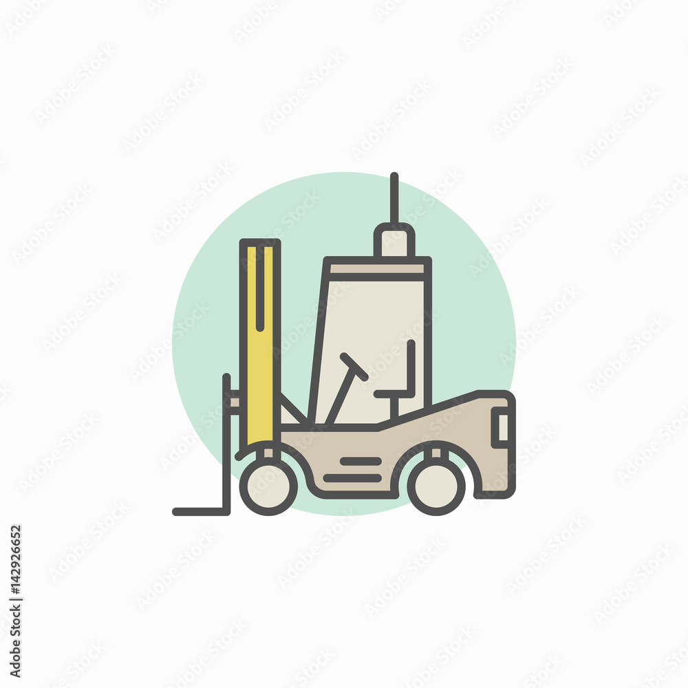 Colorful forklift icon