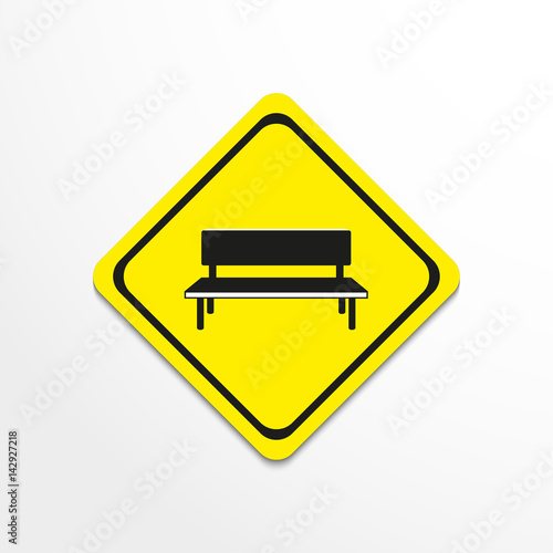 Street bench. Symbol. Vector icon.