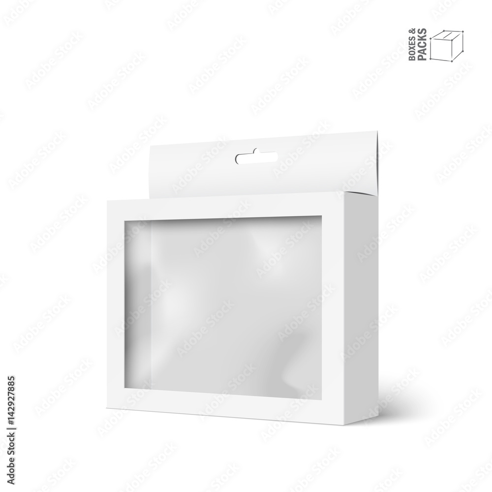 White vector product package box with window White vector product package box with window