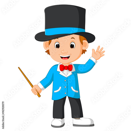 cute magician cartoon