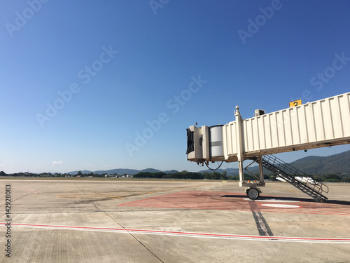 Aerobridge for support passenger in the airport photo