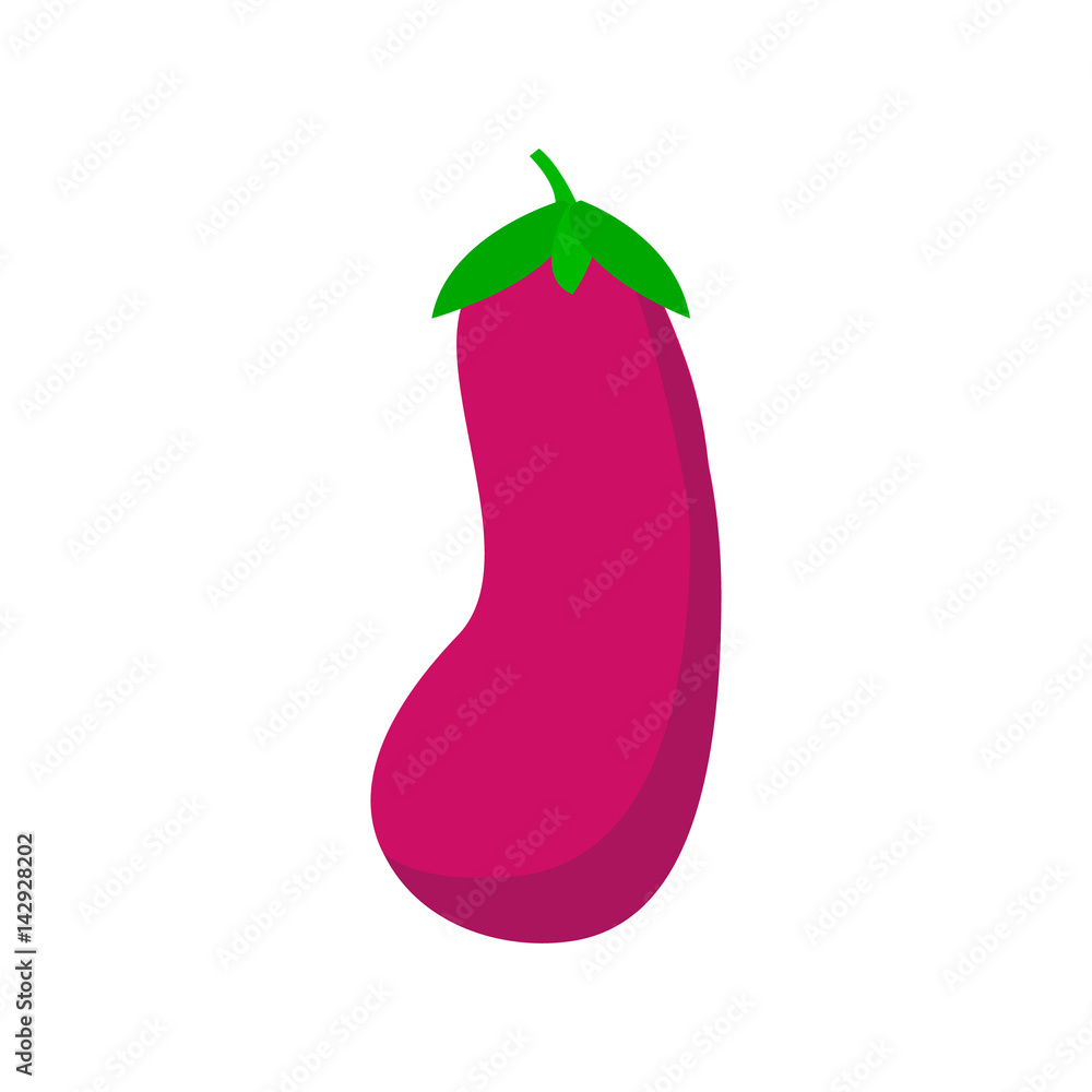 Fresh Eggplant vegetable isolated icon. Eggplant for farm market, vegetarian salad recipe design. flat style Fresh Eggplant vegetable isolated icon. Eggplant for farm market, vegetarian salad recipe design. flat style
