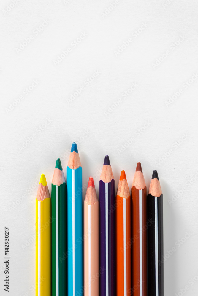 Colored pencils isolated on white Colored pencils isolated on white