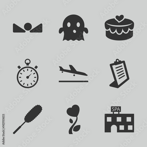 Set of 9 sign filled icons