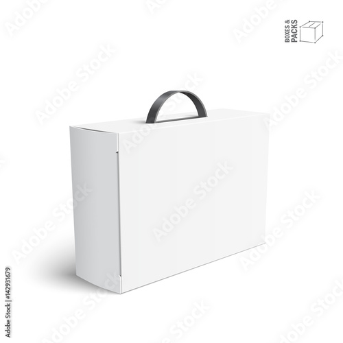 Carton Or Plastic White Blank Package Box With Handle