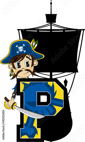P is for Pirate Alphabet Learning Illustration