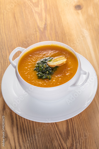 Carrot cream soup puree