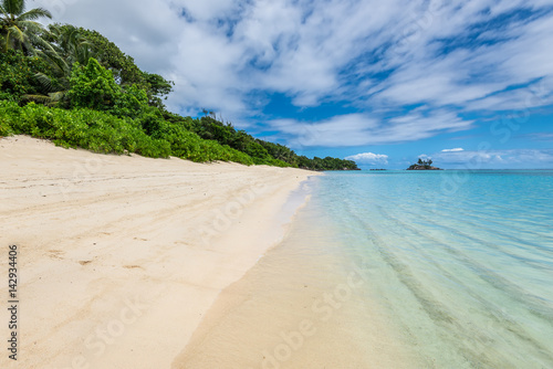 Tropical beach Anse Royale at island Mahe, Seychelles - vacation background © Val Traveller