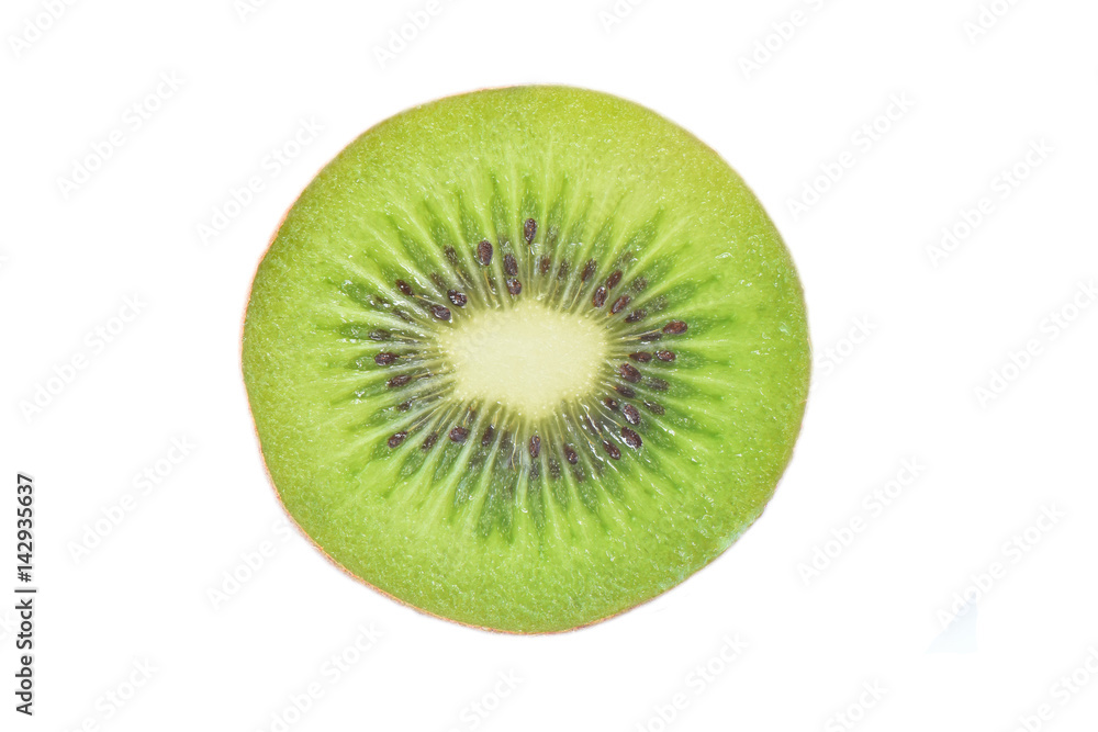 Cross section kiwi fruit isolated on white background Cross section kiwi fruit isolated on white background