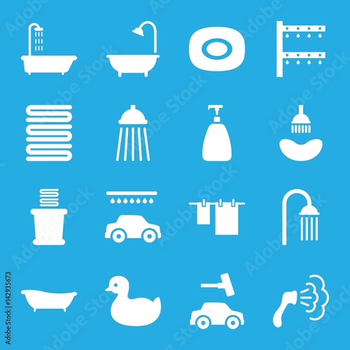 Set of 16 shower filled icons