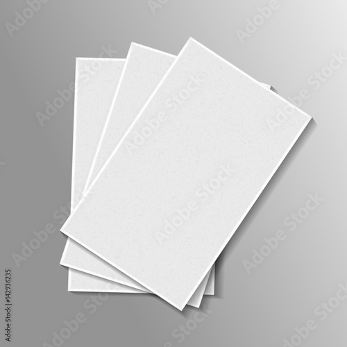 Vector realistic isolated pile of paper on the gray background. Realistic white mock up template for covering design, branding, corporate business identity and advertising.