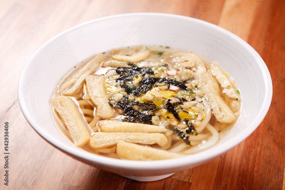 Fried Tofu Udon. Jaru Udon. Japanese style noodles. Fried Tofu Udon. Jaru Udon. Japanese style noodles.