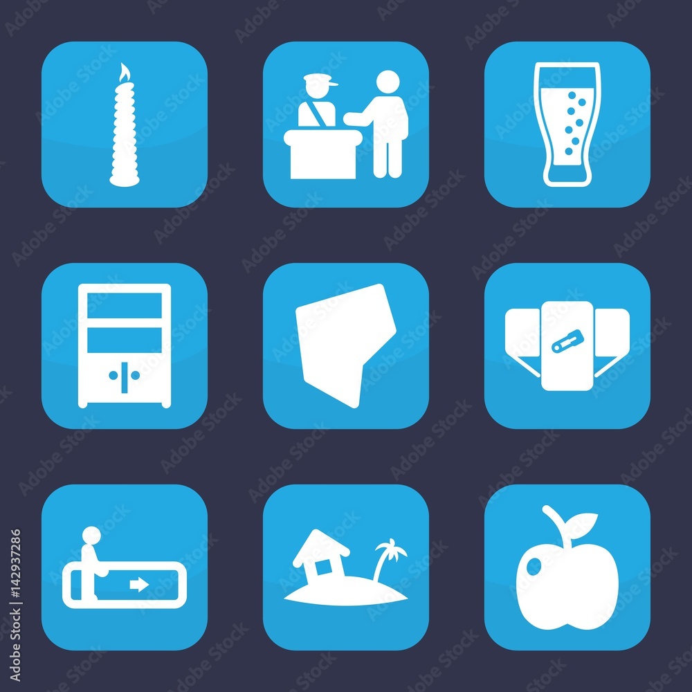 Fototapeta premium Set of 9 filled symbol icons