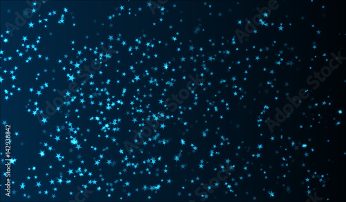 The blue luminous stars are scattered across the sky. Vector illustration