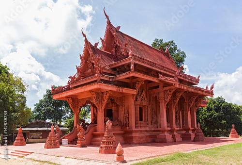 Red temple in Thailand