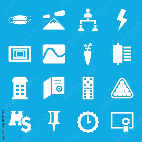 Set of 16 sign filled icons
