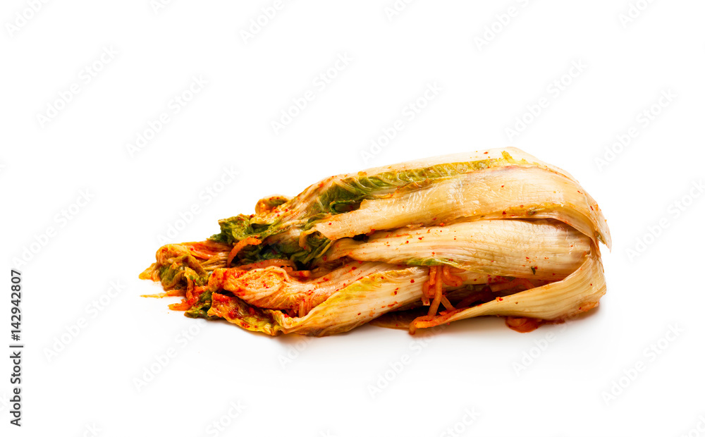 Korean style salted cabbage Kimchi isolated on white Korean style salted cabbage Kimchi isolated on white