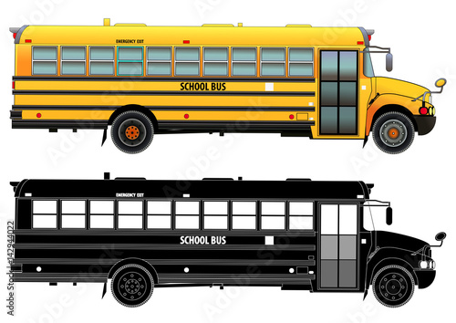 School bus, detailed vector illustration