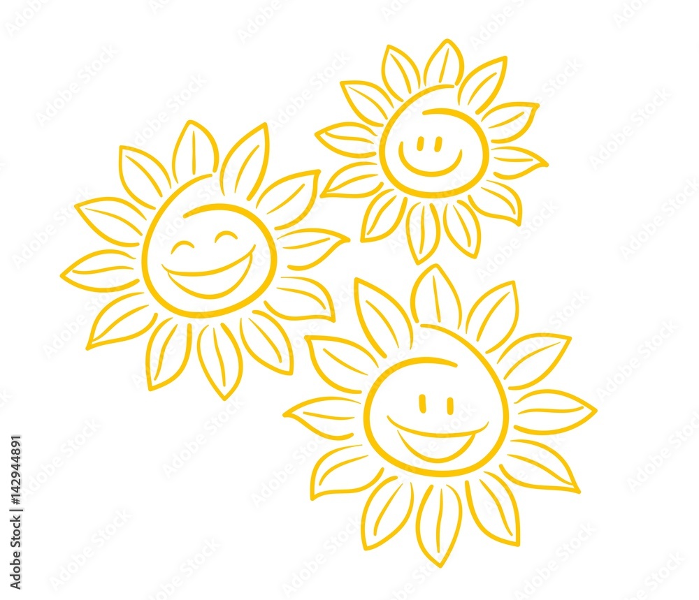 Obraz premium Sonnenblumen Vektor