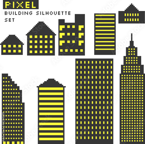 pixel buldings set 2
