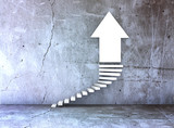 stairs and arrow for business growth and challenge