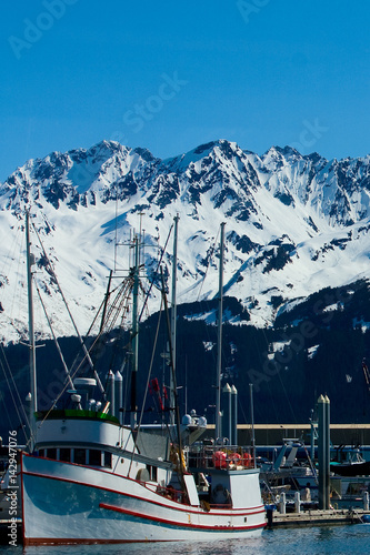 Boat in Harbor of Seward Alaska