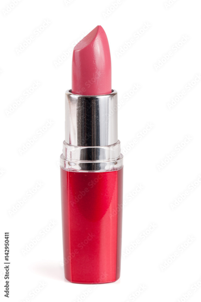 Pink lipstick isolated on white background closeup Pink lipstick isolated on white background closeup