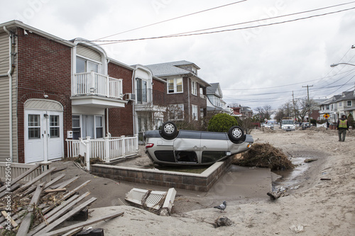 Photography NEW YORK - November 1: Crashed cars after Hurricane Sandy on October 30, 2012 in