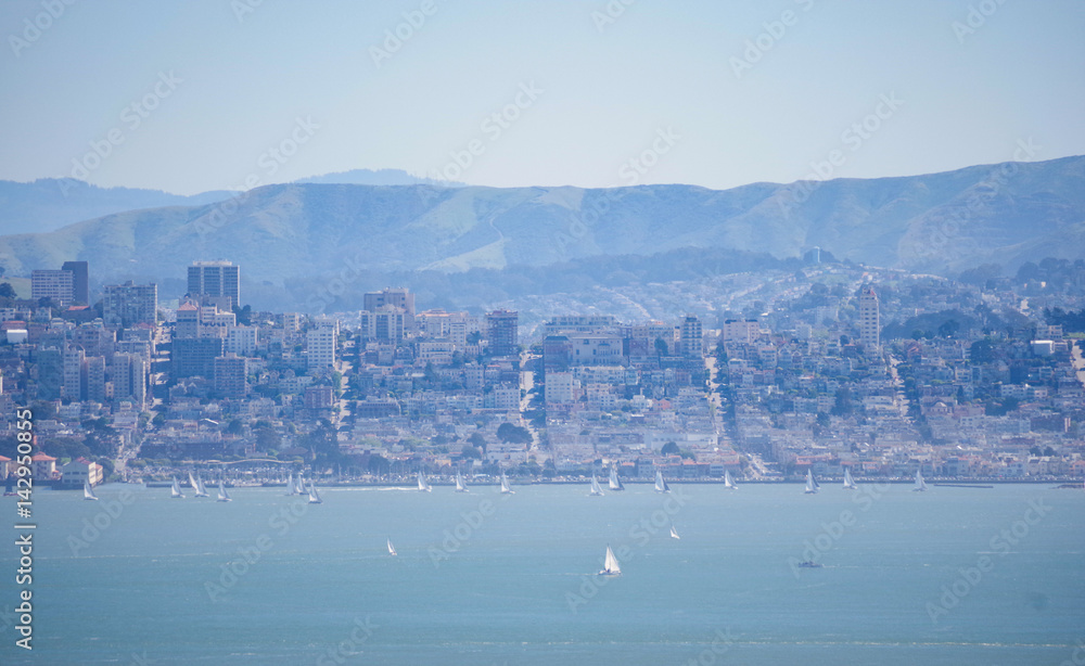 San Francisco Bay Marina With Sailboats