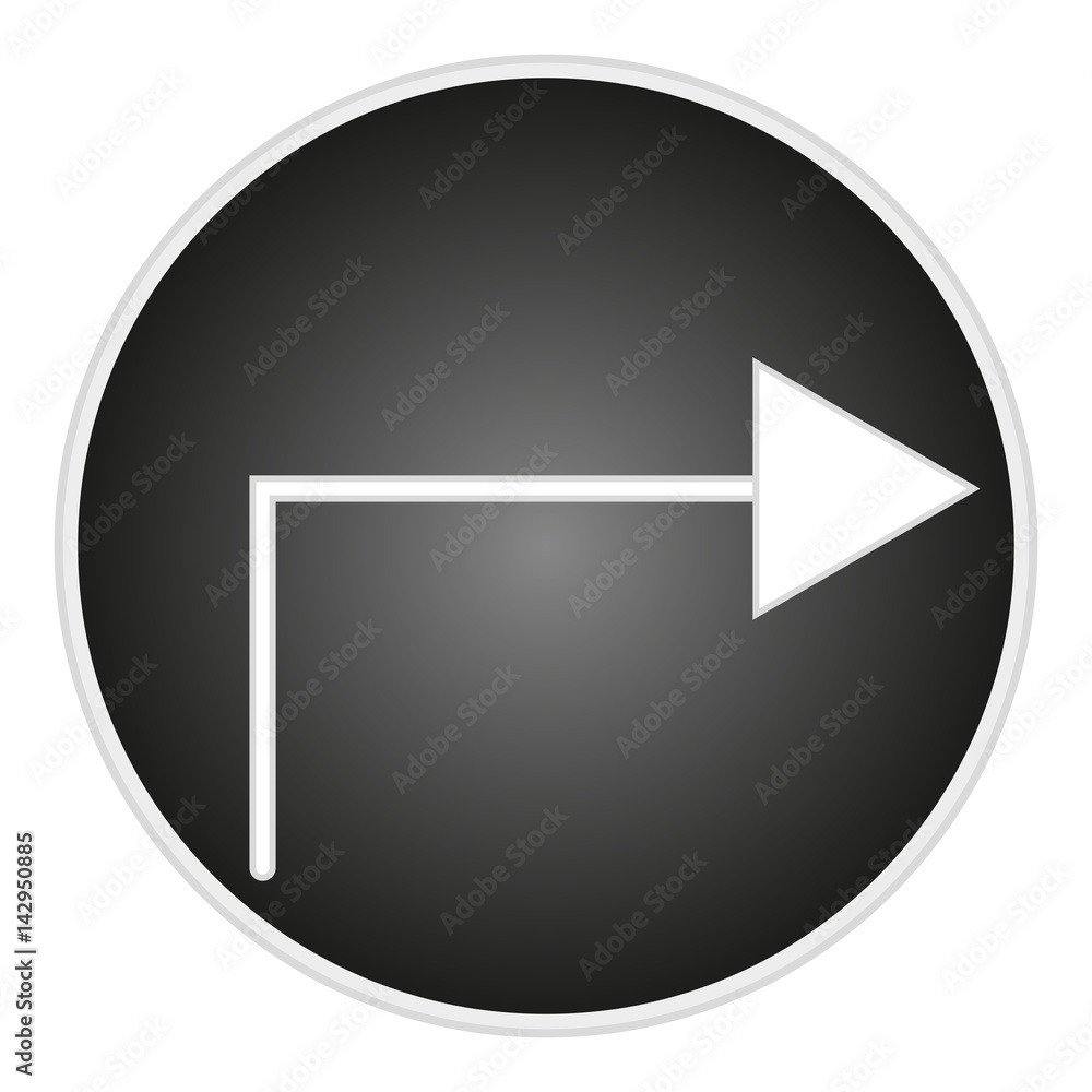 Vector image of a circular black arrow button Vector image of a circular black arrow button