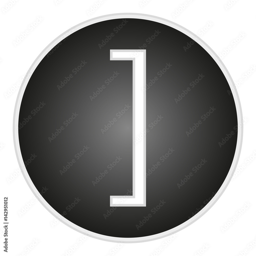 vector image button with a sign right square bracket vector image button with a sign right square bracket