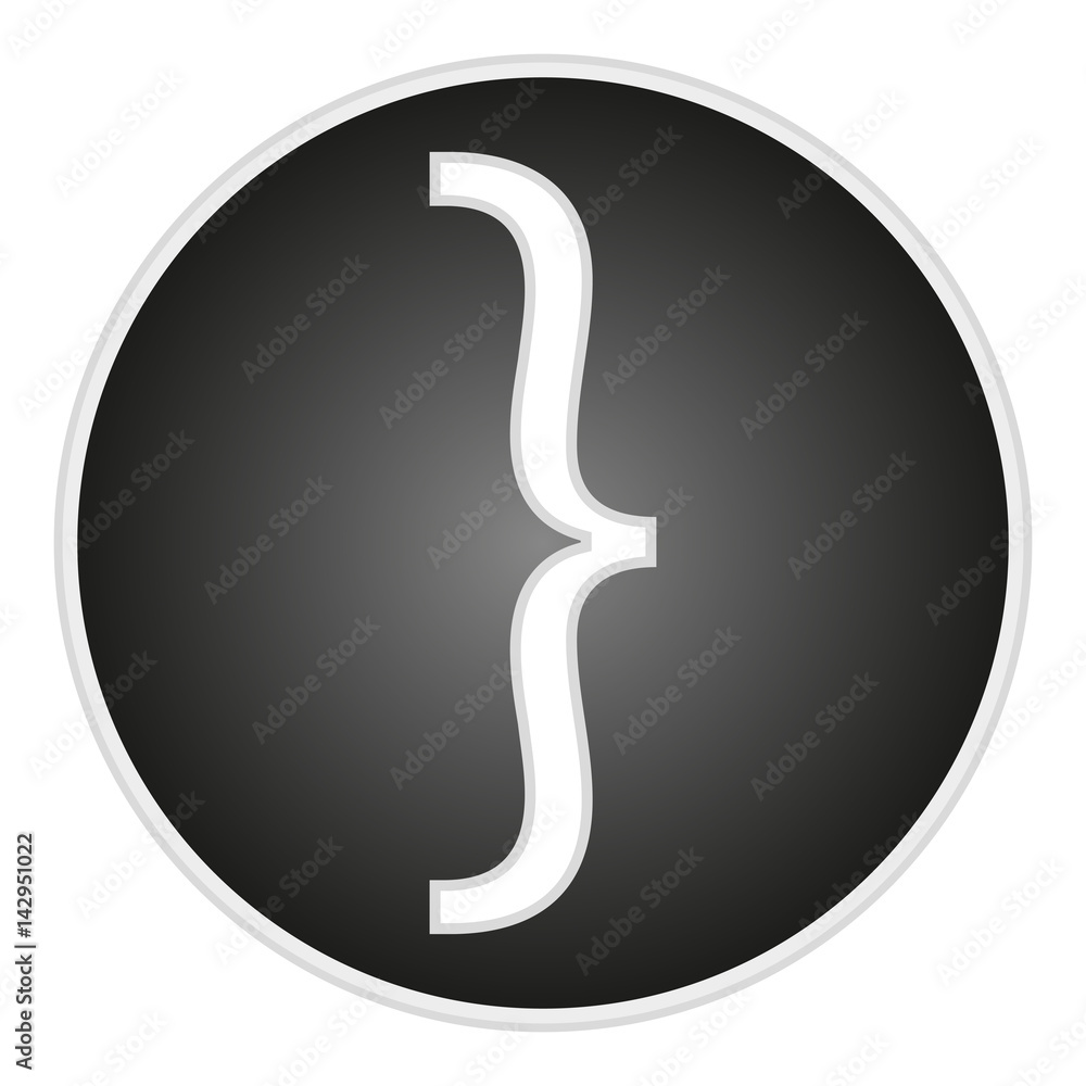 vector image button with a sign right brace vector image button with a sign right brace