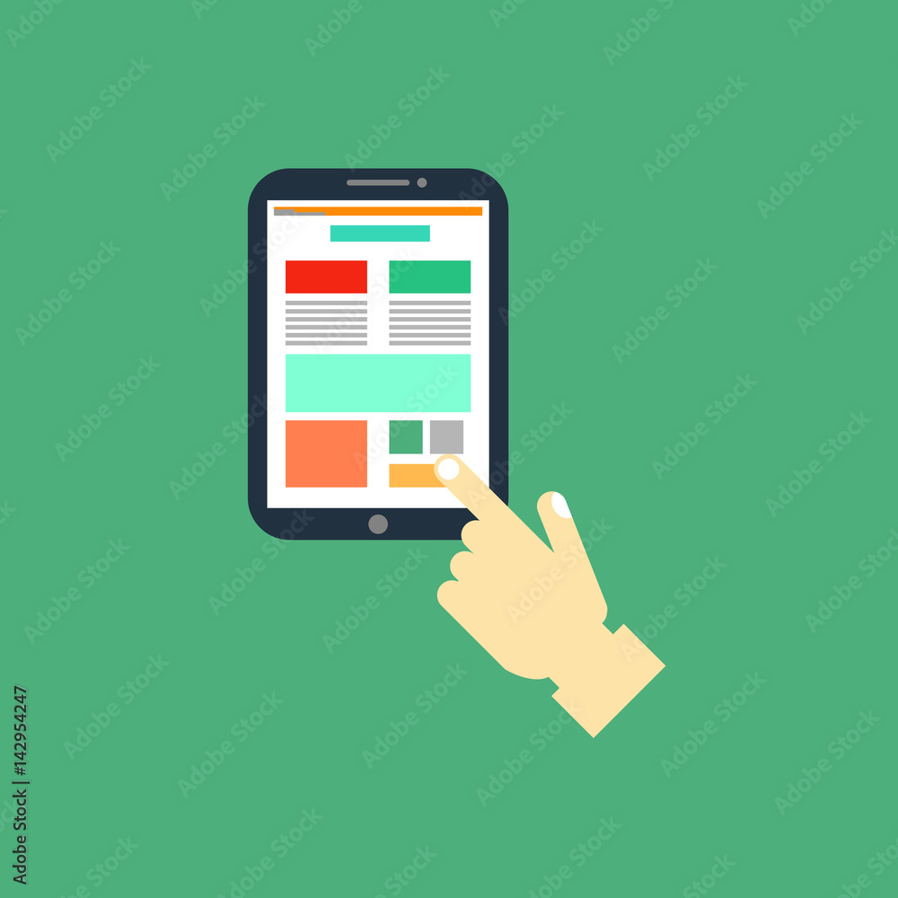 Tablet use illustration Tablet use illustration