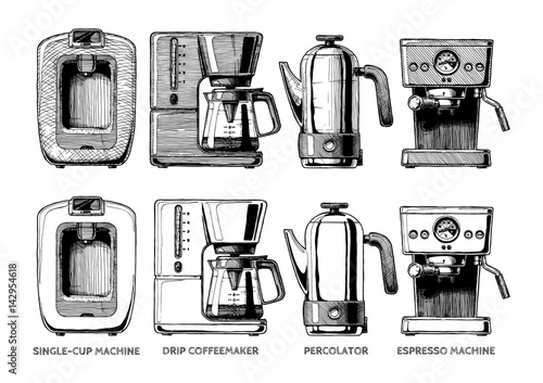 set of coffee machines