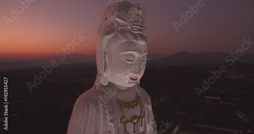 Guan Yin Statue, Wat Huay Pla Kung, Chiang Rai, Thailand, Wraparound Shot
