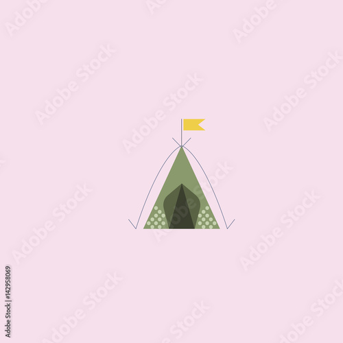 Camp Tent Icon. flat design