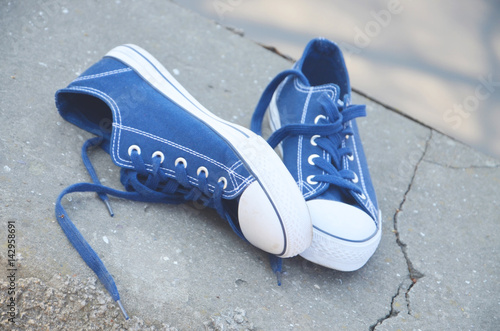 Beautiful fashion blue sneakers shoes 
