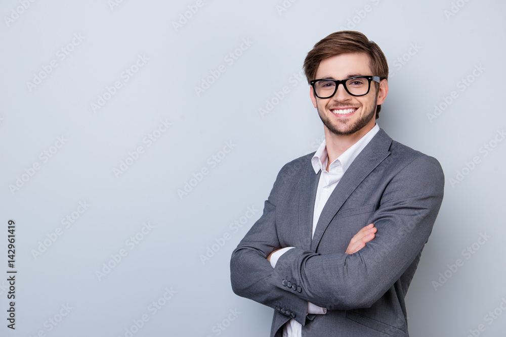 Confident cute smart business man with spectacles in formal wear Stock Photo Adobe Stock
