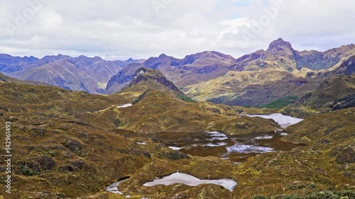 View on the Andes mountains in the Cajas National Park close to Cuenca Ecuador