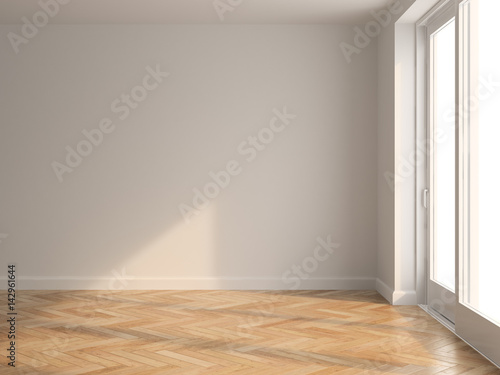 Interior empty room 3D rendering