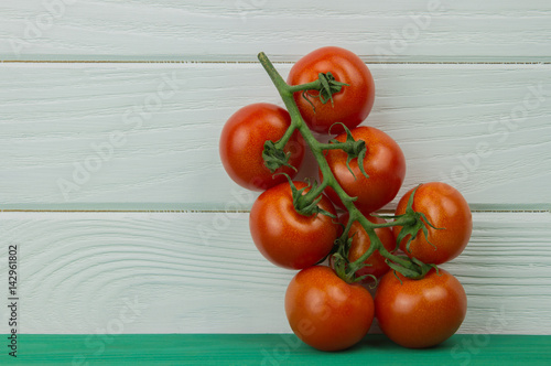 bunch of small cherry tomatoes red ripe vegetable